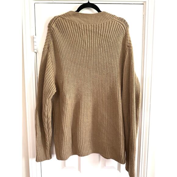 WILFRED Aritzia Belize Oversized Wool V-Neck Camel Sweater - Sz 2/Med NWOT - Picture 7 of 7